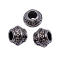 Ornate Round Large-Hole Spacer Beads in Three Antique Finishes view 4