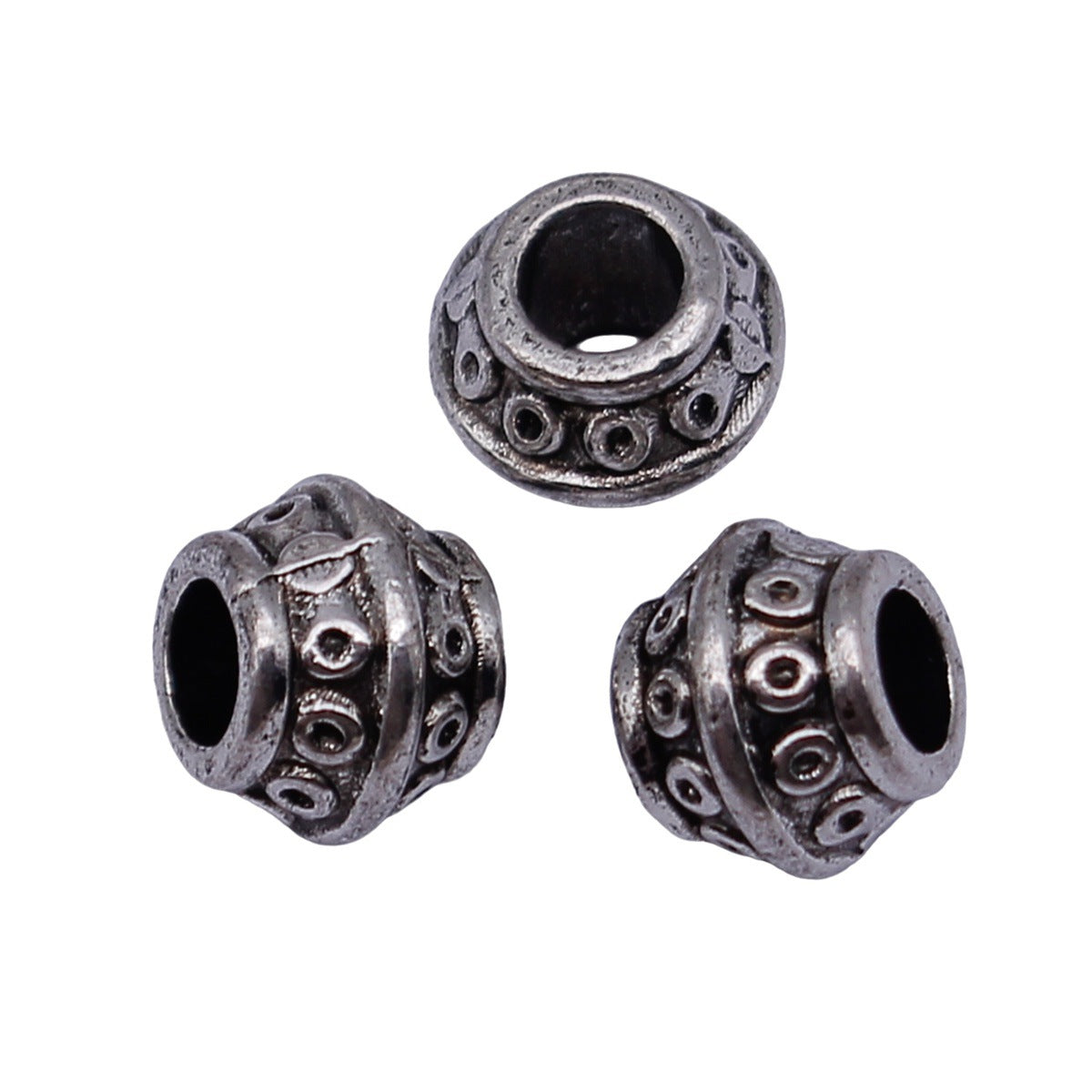 8.9x8.9x6.9mm 1.2g Multicolor Zinc Alloy Large Hole Spacer Beads for DIY Bracelet and Necklace Making