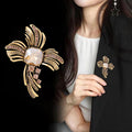 Green White Flower Crystal Two Designs Metal Brooch Pin view 3