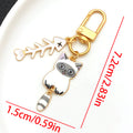 Seven Cat and Fish Bone Metal Clasp Keychain Designs view 11