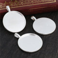 Plain Round Round Pendant Bezel Blank for Cabochon Craft view 6