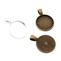 Plain Round Pendant Bezel Settings in Two Contrasting Finishes view 5