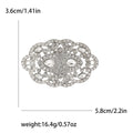 Openwork Oval Crystal Brooch in Gold or Silver Tone view 7