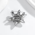 Silver Tone Snowflake Crystal Metal Brooch Pin for Jackets and Lapels view 4