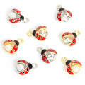 Crystal-Accented And Pearl-Look Gold Silver Ladybug Pearl-look And Alloy Charms in 4 view 3