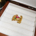 Open Daisy Flower Ring Gold Vine Leaf Ring Two Styles view 2