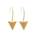 Brushed Silver Tone Triangle Long Hook Earrings Jewelry Accessory view 5