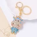 Rhinestone Enamel Cow Keychain Cartoon Calf Bag Charm view 8