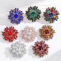 Red Flower Crystal Eight Designs Metal Brooch Pin for Jackets and Lapels view 4