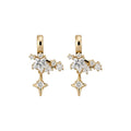 Crystal Star Dangle Clip Earrings in Two Tones with Crystal Accents view 5