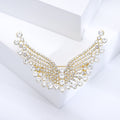 Crystal Wing Brooch with Graduated Pearl Edging Clothing Pin view 7