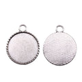 Round Bezel Pendant Trays in Two Antique Metal Finishes view 2
