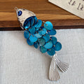 Blue Shell Disc Fish Duckbill Hair Clip Silver Head view 6