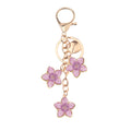 Enamel Five Petal Flower Cluster Keychain with Lobster Clasp view 8