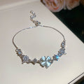 Silver Adjustable Clover Cat Eye Flower Bracelets Six Colors view 9