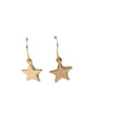 Simple Five Point Star Hook Drop Earrings in Two Finishes view 5