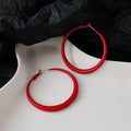 Red Hoop Earrings in Eight Geometric Textured Designs view 12