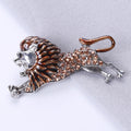 Running Lion Brooch in Copper and Silver Tones Jacket and Scarf Accessory view 4