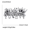 Six Angels Bench Brooch Gold or Silver Tone Metal Pin view 7