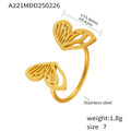Openwork Metal Fashion Rings Butterfly Rose Wave And Bands view 11