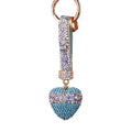 Leopard Band Crystal Heart Keychains with Straps and Plain Options view 5