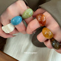 Chunky Resin Dome Cocktail Rings Marbled 6 Colors Mix view 2