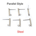 Slim Bar Earring Posts With Hanging Loops in Eight Styles view 6