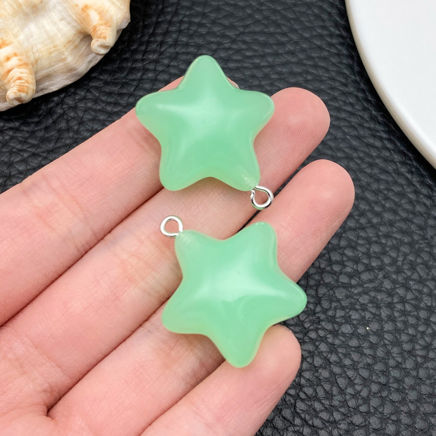 Glow Resin 3D Five Point Star charm pendant for DIY keychain earring necklace