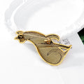 Gold Tone Cat Two Designs Metal Brooch Pin 3.3 x 6.2 cm view 3