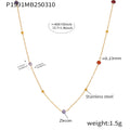 Delicate Gold Tone Necklace With Multicolor Stone or Zircon Stations view 7