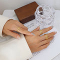 Gold Open Adjustable Multi Band Geometric Stack Rings Nine Styles view 11