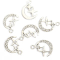Rhinestone Moon and Star Pendant Charms in Four Styles view 6