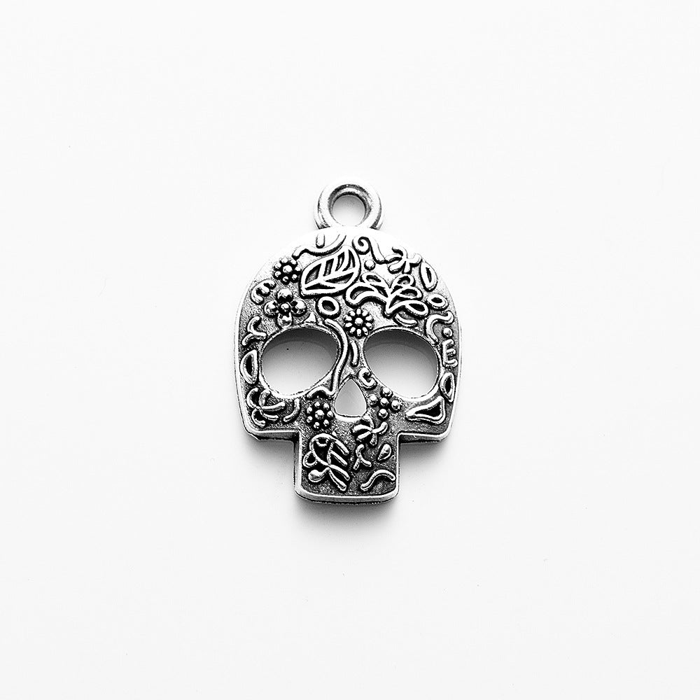 24x16mm Vintage Skull Alloy Charm Pendant