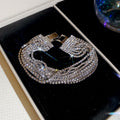 Silver Rhinestone Bracelets Multi Row Geometric Hollow Styles view 7