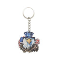 American Flag Bald Eagle Metal Keychain With Two Package Options view 5