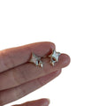 Silver Tone Star Ear Cuffs With Pale Inlay Centers view 5