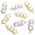 Pearl Pea Pod Charms in Gold and Silver Tones, Two Finishes view 4