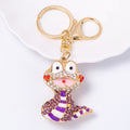 Rhinestone Cartoon Cobra Snake Keychain Five Colors view 6