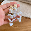 Acrylic Flower Vine Drop Stud Earrings in Eight Colors view 3