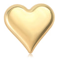 Polished Puffed Heart Brooch in Silver and Gold for Jackets and Scarves view 1