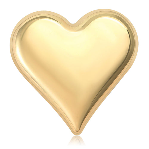Polished Puffed Heart Brooch isolated front view