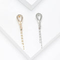 Crystal Zipper Pull Brooch With Twin Tassels in Two Finishes view 1
