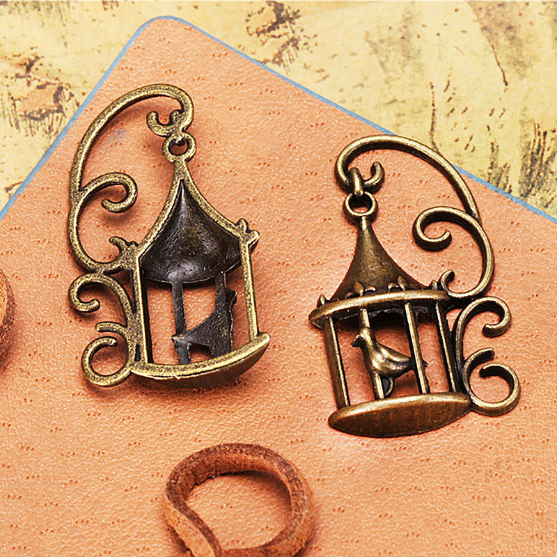 34x20mm Artistic Alloy Birdcage Charm Pendant