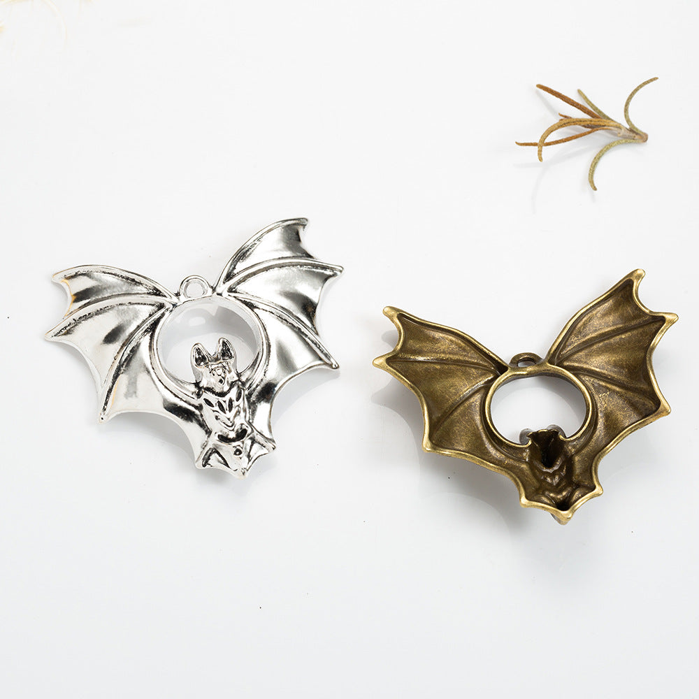 Vintage Alloy Bat Charm Pendant 48x40mm