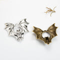 Vintage Metal Winged Skull Bat Pendant in Multiple Finish Options for Jewelry Making view 2