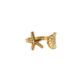 Starfish Seashell Open Rings Gold and Silver Tones view 5