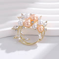 Floral Wreath Wreath Pearl Look Metal Brooch Pin 4.4 x 4 cm view 5