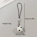 Basketball and Soccer Ball Phone Strap Charms in Silver Tone view 4