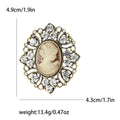 Cameo Lady Profile Brooch Crystal Frame Gold and Silver view 6