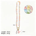 Faceted Bead Necklace With Pearl And Painted Charm view 7